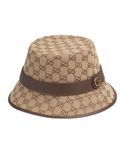 gucci gg canvas cap - natural - hats|Gucci bucket hats for men.